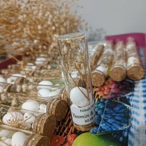 10 Adet | Ters Deney Tüpünde Kalpli Şeker  | Nikah, Söz, Nişan ve Özel Günler